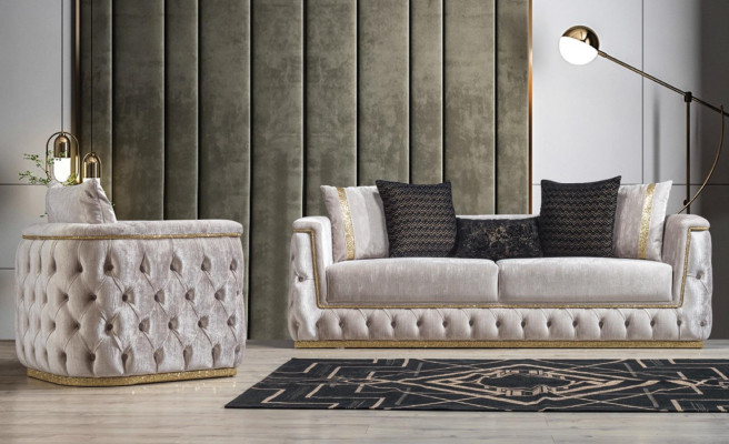 Sofa set suite sofas sofa armchair three-seater 3+3+1 seater fabric