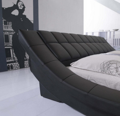 Double beds, marriage bedroom, luxury designer bed 180x200 leather hotel