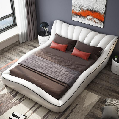 Luxury Double Bedroom Wood Textile Beds 180x200 Bed Classic