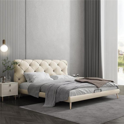 Beds 180x200cm Bedroom Textile Fabric Bed Chesterfield Design Luxury