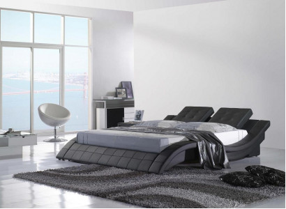 Luxury double hotel marriage beds wood bedroom leather bed upholstery