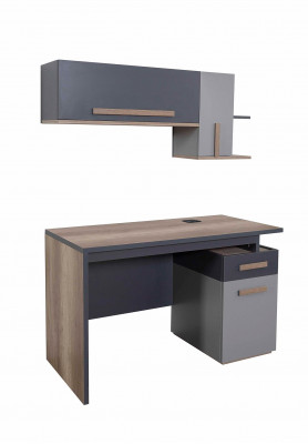 Youth room set gray bed nightstand wardrobe design new 4-piece set.