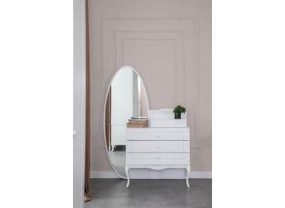 Dresser with mirror youth room furniture design new wood white color