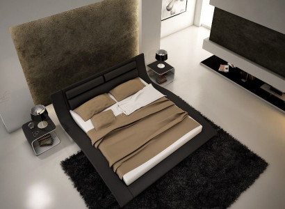 Design Upholstered Hotel Bed 180x200cm Wedding Wood Bedroom Furniture