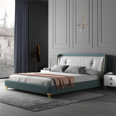 Double bed design upholstered bedroom 180x200cm modern wood