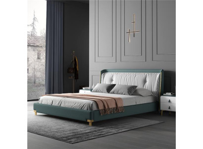Double bed design upholstered bedroom 180x200cm modern wood