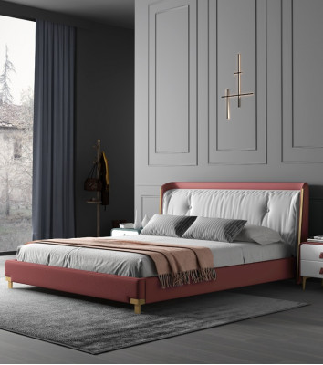 Double bed design upholstered bedroom 180x200cm modern wood