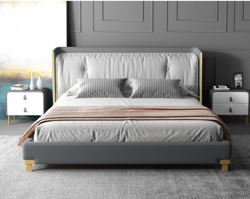 Double bed design upholstered bedroom 180x200cm modern wood
