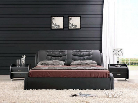 Designer bed bedroom beds leather hotel luxury upholstery Italian