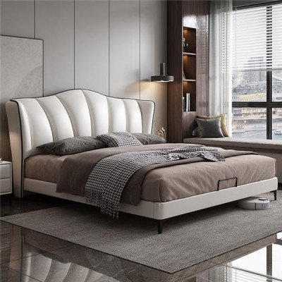 Beds Textile Hotel Luxury Upholstery Seat Leather Italian Designer Bed Bedroom