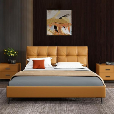 Beds Textile Leather Hotel Luxury Upholstery Velvet Fabric Designer Bed Bedroom