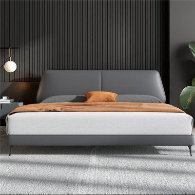 Design luxury double hotel beds marriage leather luxury bedroom bed