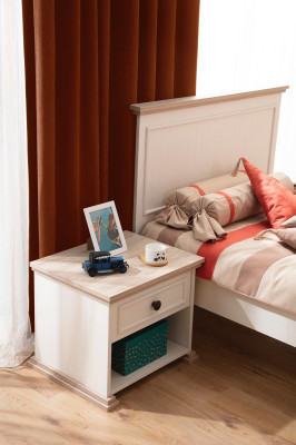 Design Modern Furniture Nightstand Children Side Youth Room Beige Wood