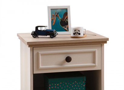 Design Modern Furniture Nightstand Children Side Youth Room Beige Wood
