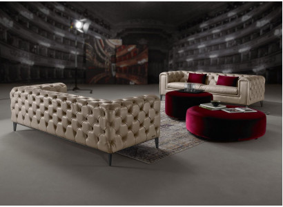 Luxurious 3+3 seater sofa set in beige by Chesterfield