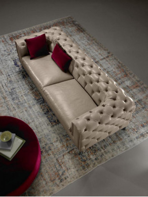 Luxurious 3+3 seater sofa set in beige by Chesterfield