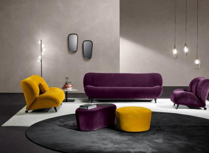 Modern Sofa Set 3+2 Seater Armchair x2 Stool Designer Couch Set Stylish Living Room Furniture
