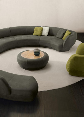 Round sofa corner couch 6-seater couch sofa leather luxury furniture living room