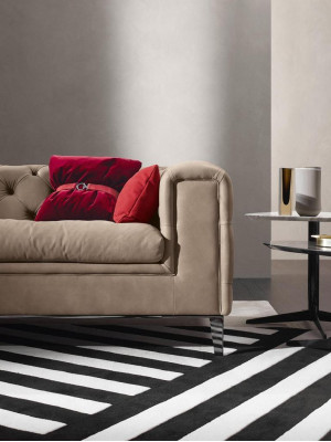 Sofa 3 Seater Living Room Chesterfield Furniture Design Luxury Italian Style Beige