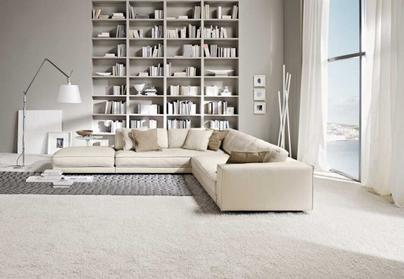 Living room corner sofa L-shape modern white design sofas new
