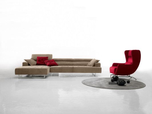 Leather sectional modern luxury sofas L-shaped sofa sectional living landscape gray new