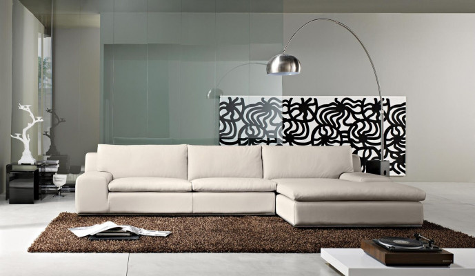 Sectional sofa living room sleeper sofa couches couch white L shape leather furniture PRIANERA