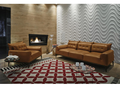 Suite Armchair Sofas Sofa Suite 3+1 Seater Brown Living Room Upholstery