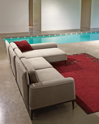 L-shaped sectional couch luxurious furniture sofa gray design living room furniture Italian