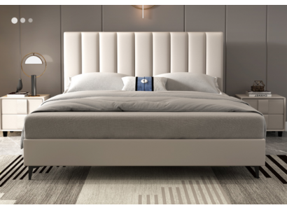 Design wood leather beds 180x200cm furniture bedroom hotel beds