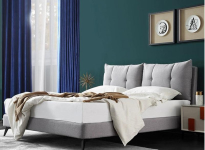 Double hotel bed beds beige 180x200 bedroom leather upholstery design.