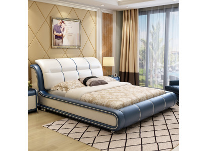 Design fabric furniture hotel green beds bedroom luxury box spring bed