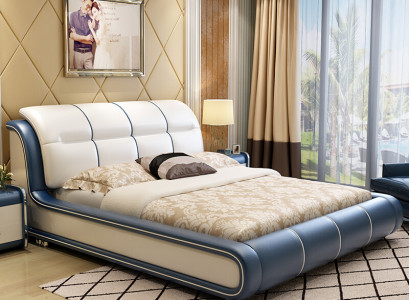 Design fabric furniture hotel green beds bedroom luxury box spring bed