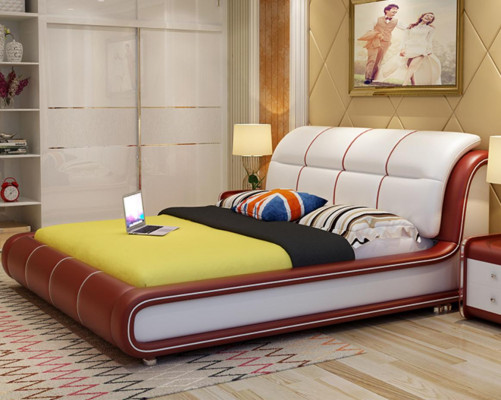 Design fabric furniture hotel green beds bedroom luxury box spring bed