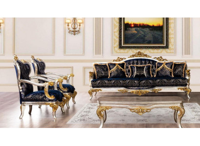 Group Set Sofa Set 3+1+1 Seater 3pcs. Furniture Sofas Armchair Luxury Seat Baroque