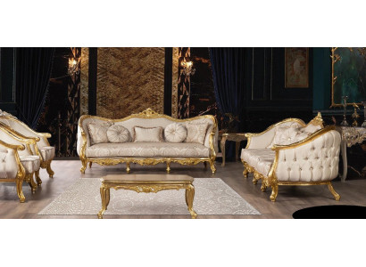 Sofa set 3+3 seater sofa sofas armchair seating suite fabric living room baroque