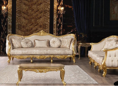 Sofa set 3+3 seater sofa sofas armchair seating suite fabric living room baroque