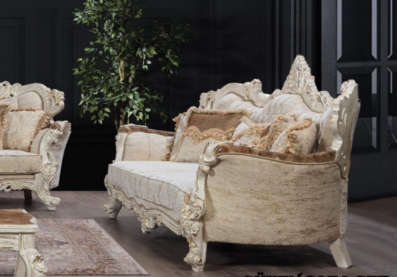 Sofa Sofas Armchair Seat Sofa Suite 3+1+1 Seat Set Fabric Baroque Style