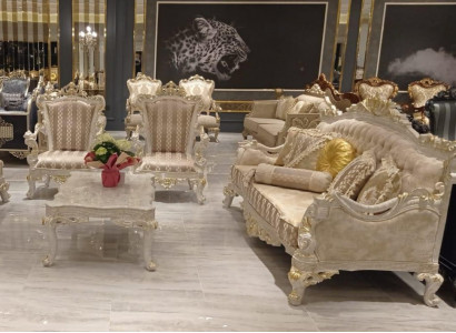 Sofa Suite Armchair Sofa Set 3+1+1 Seater Sofa Set Upholstered Suite Baroque