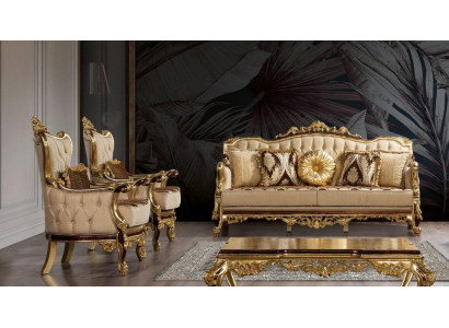 Settee Living Room Set 3+1+1 Seat Sofa Sofas Armchair Luxury Set Design Baroque Couch