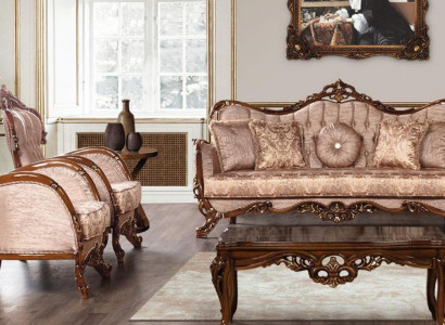 Upholstered Sofa Sofa Set 3+1+1 Seater Armchair Sofas Set Fabric Baroque Seat Luxury