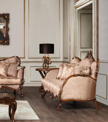 Upholstered Sofa Sofa Set 3+1+1 Seater Armchair Sofas Set Fabric Baroque Seat Luxury