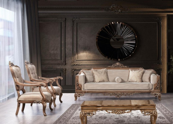 Set of sofa and armchairs suite 3+1+1 seater luxury group Baroque Rococo furniture