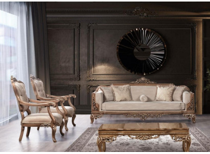 Set of sofa and armchairs suite 3+1+1 seater luxury group Baroque Rococo furniture