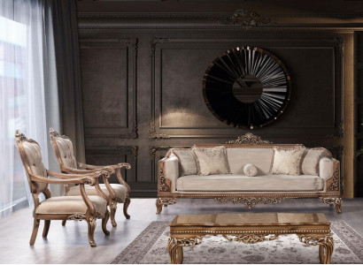Set of sofa and armchairs suite 3+1+1 seater luxury group Baroque Rococo furniture