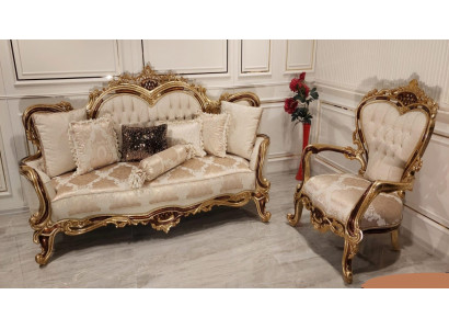 Sofa set 3+1 seater sofa couch armchair luxury set fabric group baroque