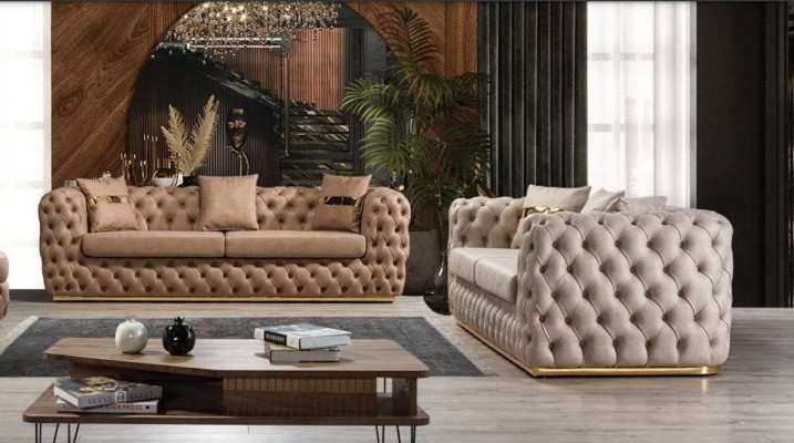 Upholstery Suite Sofa Suite 3+3 Seater Chesterfield Luxury Suite Sofas Leather