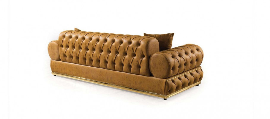 Luxury Chesterfield Sofa Set 3+3 Seater Sofa Armchair Leather 2-piece Sofas