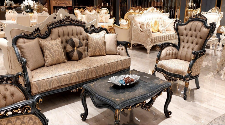 Sofa set 3+1 seater luxury suite set sofas armchair fabric sofa baroque rococo