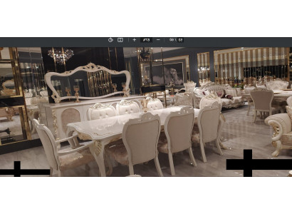 Set of 8 Chairs Dining Room Chair Set Wood Luxury Dining Style Baroque Group