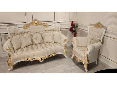 Luxury Group Sofa Set 3+1 Seater Set Fabric Sofa Sofas Armchair Baroque New